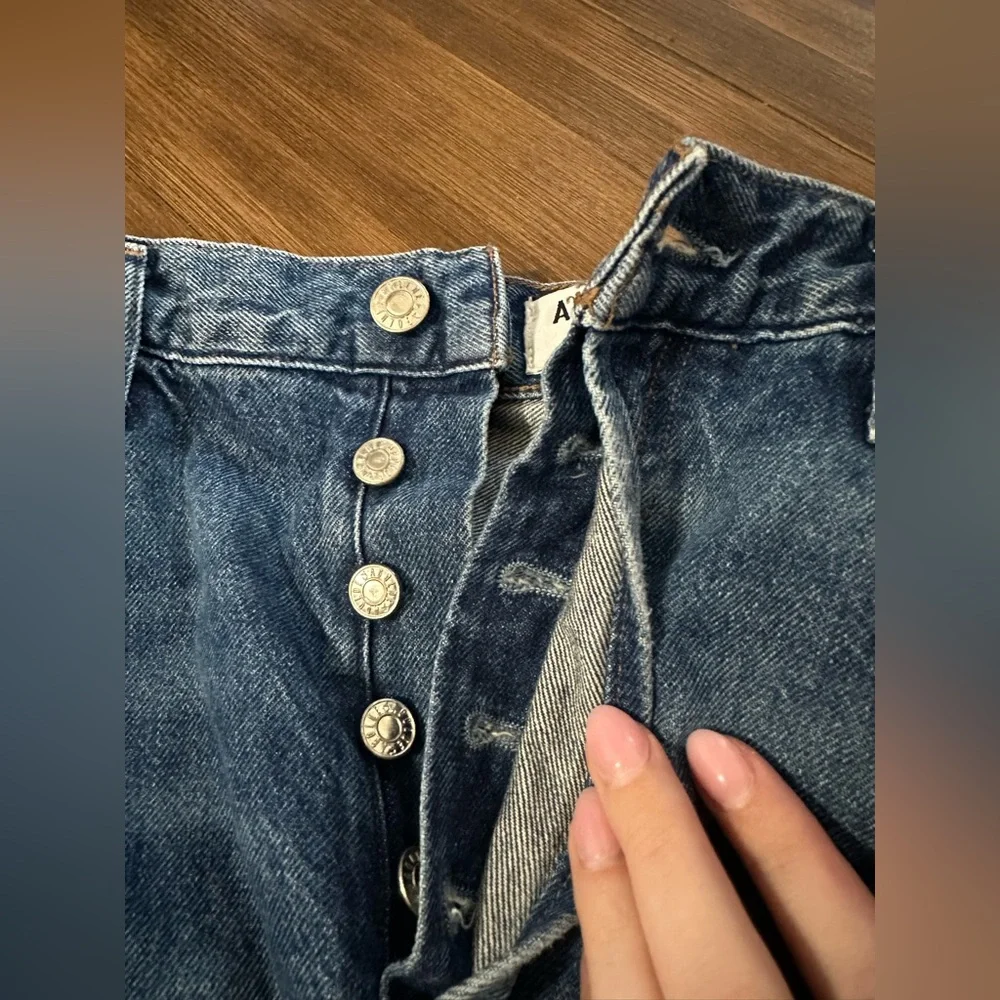 AGOLDE denim Jamie Straight Lowdown distressed organic cotton size 29 A073-778 - Picture 6 of 11
